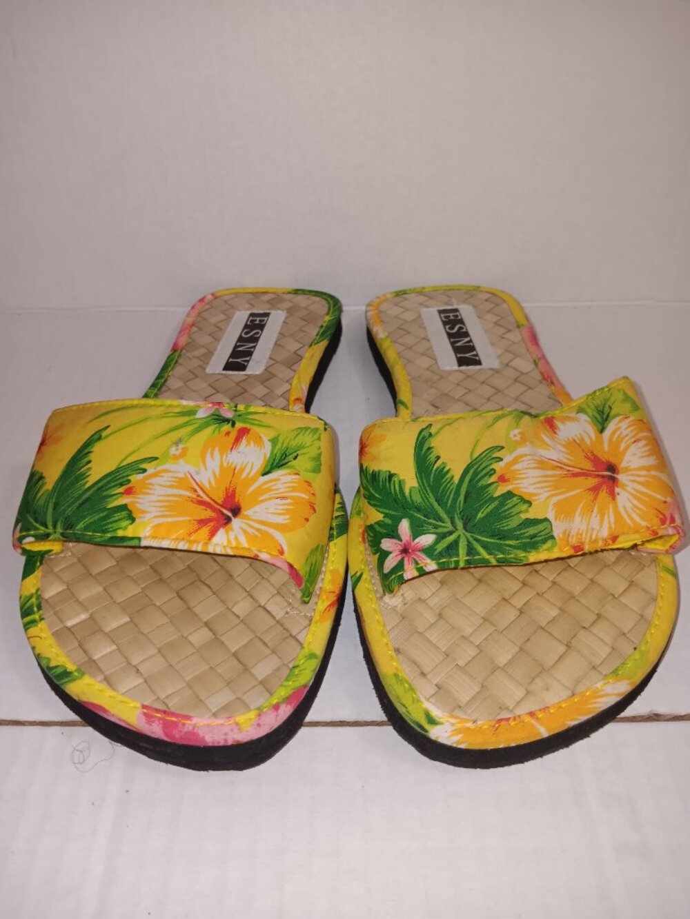 ESNY LIGHTWEIGHT TROPICAL HAWAIIAN PRINT  SANDAL SLIDES - Picture 8 of 9